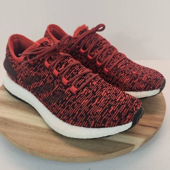 adidas Pure Boost Uncaged Tactile Red Dark Burgundy-Black Mens Size 11 - Picture 3 of 10